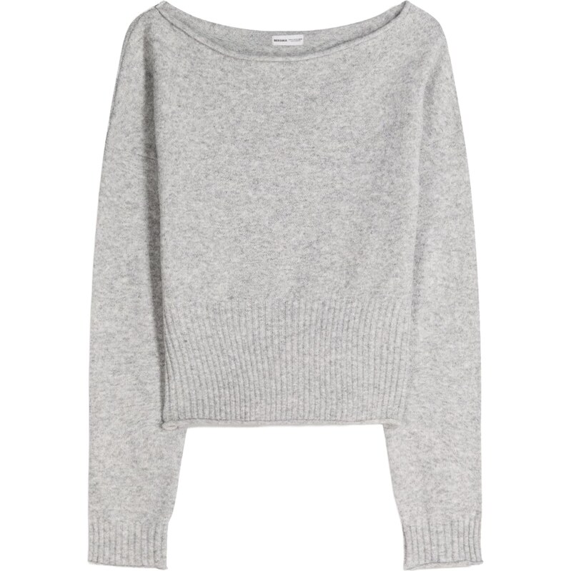 Bershka Sveter svetlosivá 67000222