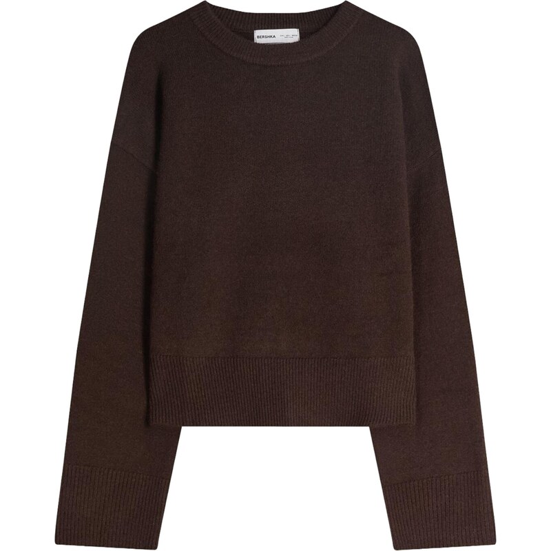 Bershka Sveter tmavohnedá 67000235