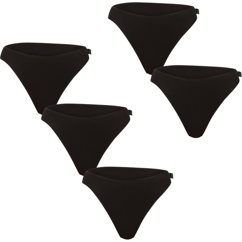 5PACK dámske tangá Gaubert čierná (GBTW-907) XXL/ 66653634