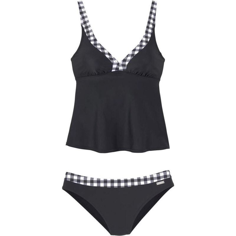 LASCANA Tankiny sivá / čierna / biela 24130100