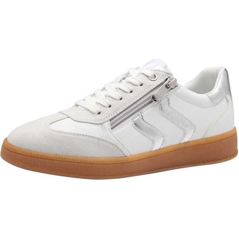 MARCO TOZZI Nízke tenisky svetlosivá / strieborná / biela 67007198