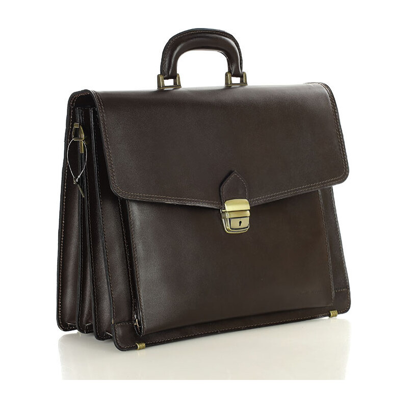 Marco MAZZINI Pánska kožená hnedá aktovka LORENZ 26c 784767