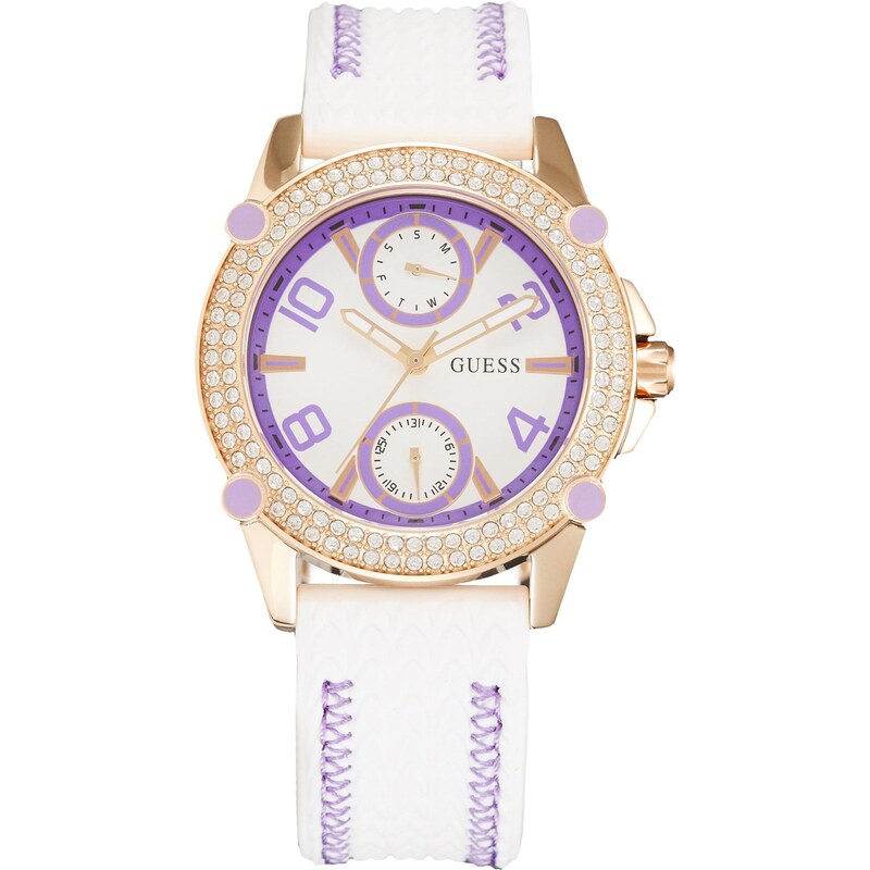 GUESS Analógové hodinky SPORTY SPICE levanduľová / biela 67007371