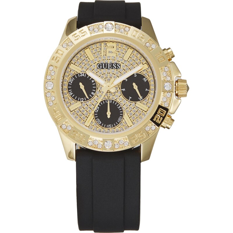 GUESS Analógové hodinky MAJESTY zlatá / čierna / priehľadná / biela 67007373