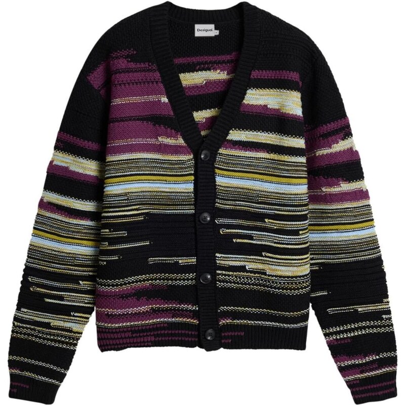 Desigual Kardigán svetlomodrá / šafránová / černicová / čierna 67007490