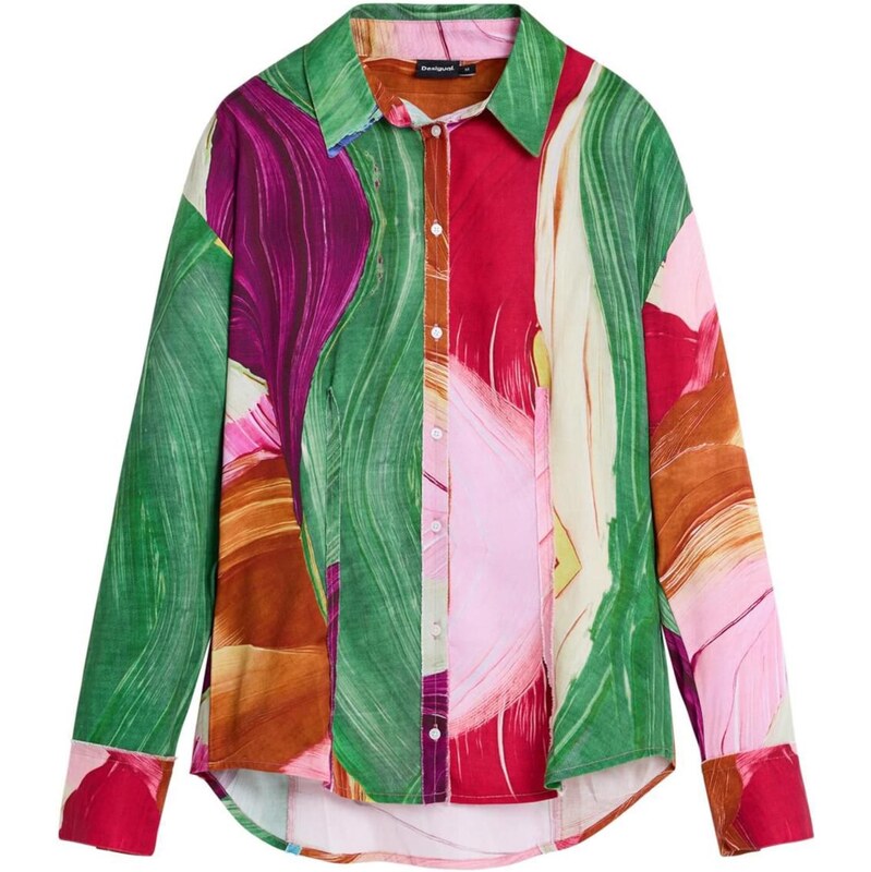 Desigual Blúzka koňaková / smaragdová / fuksia / karmínovo červená 67007504