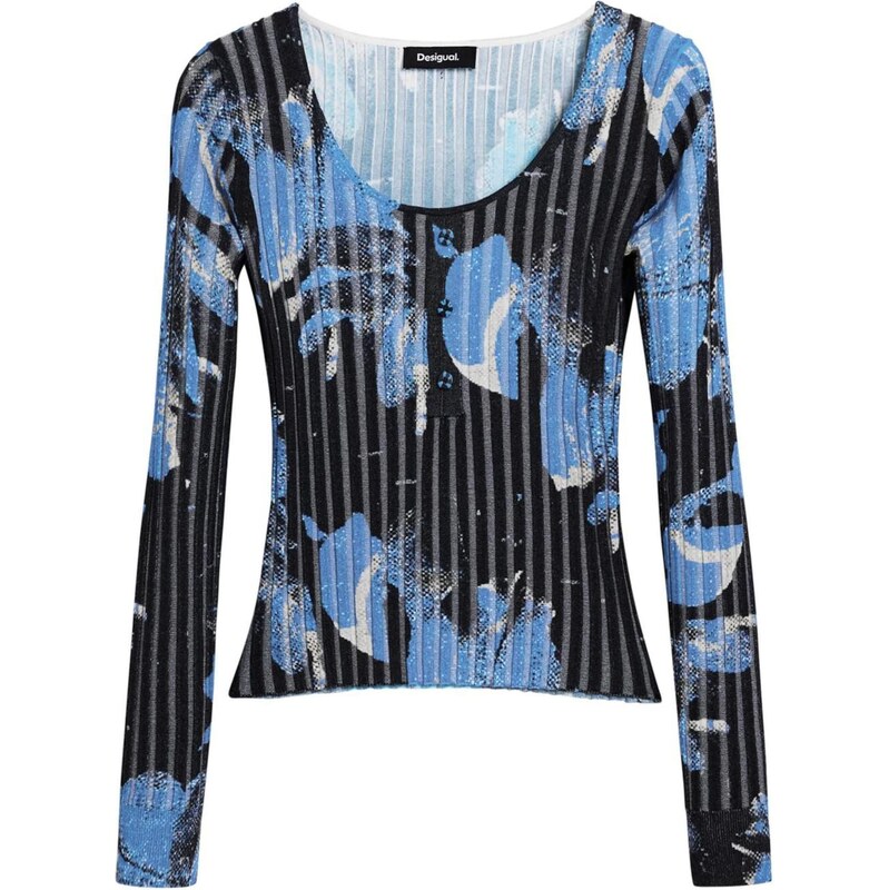 Desigual Sveter svetlomodrá / tmavomodrá / biela 67007509