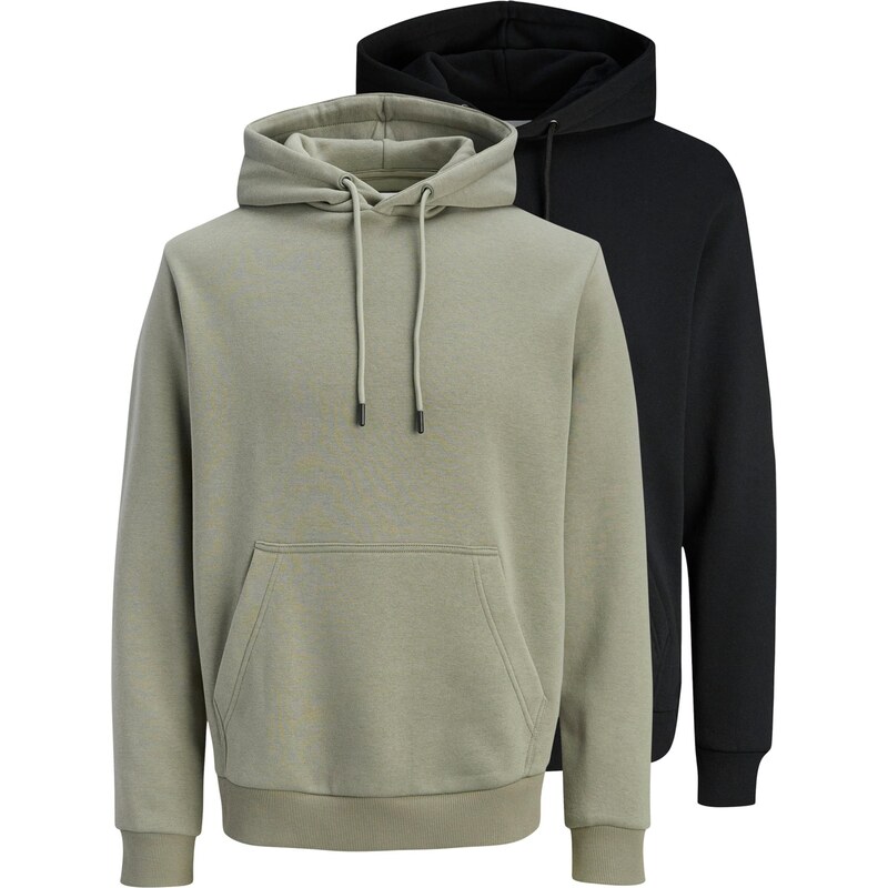 JACK & JONES Mikina JJEBRADLEY sivobéžová / čierna 67007547