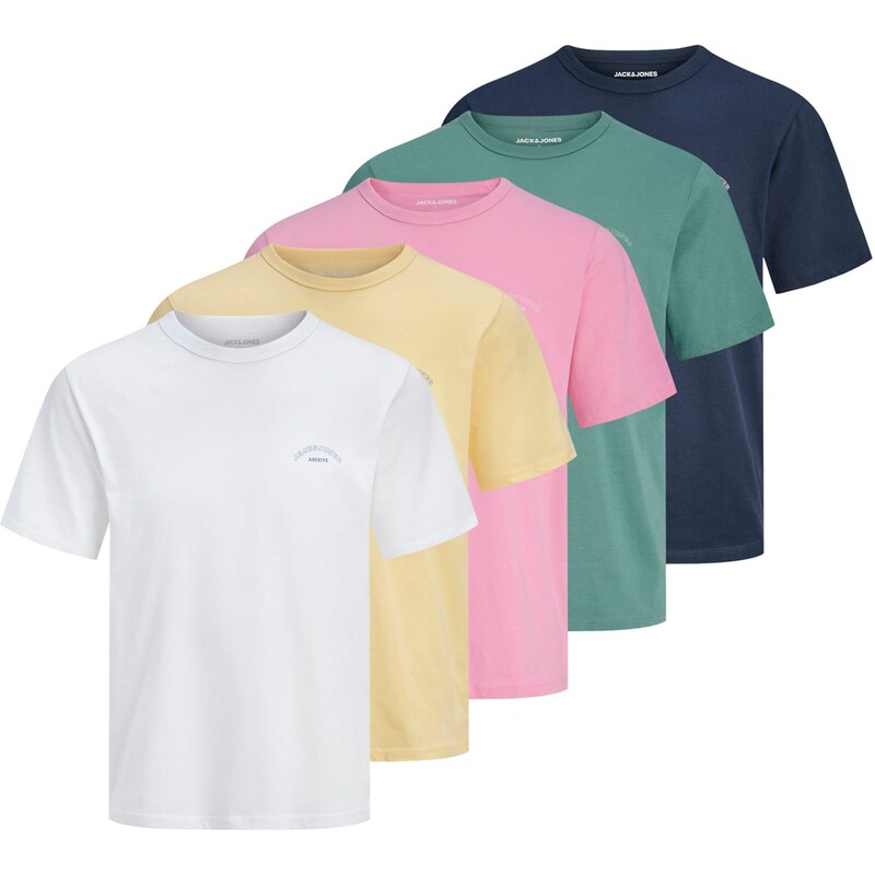 JACK & JONES Tričko JJCOLLEGE námornícka modrá / žltá / smaragdová / 67007553