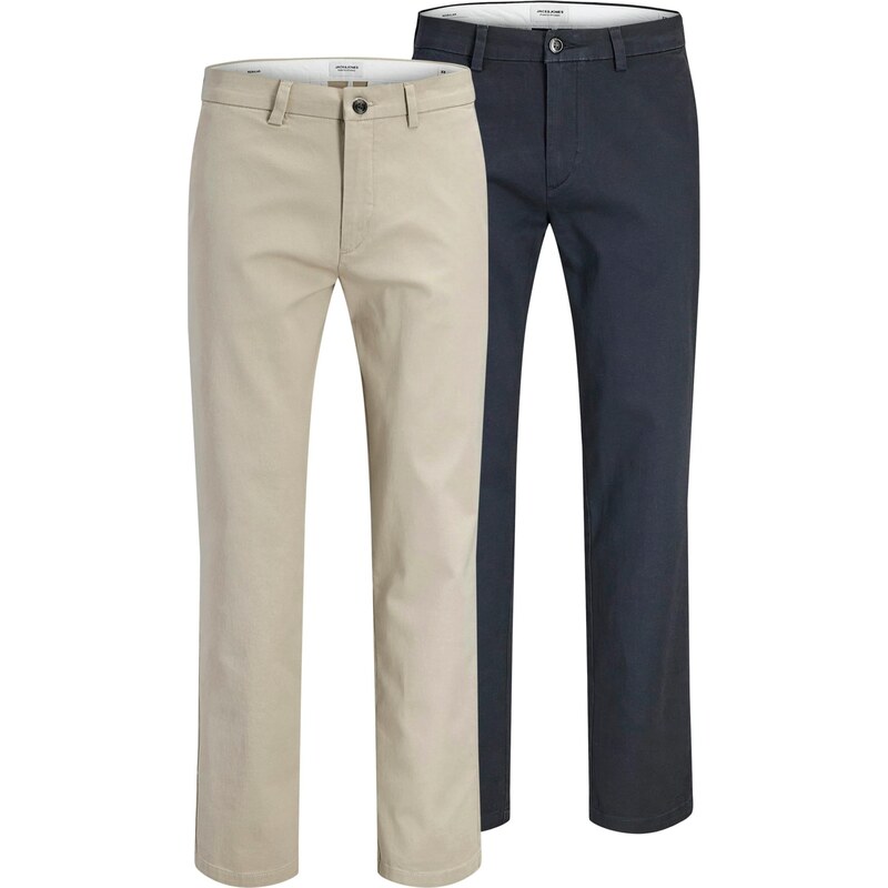 JACK & JONES Chino nohavice JPSTOLLIE DYLAN béžová / námornícka modrá 67007569