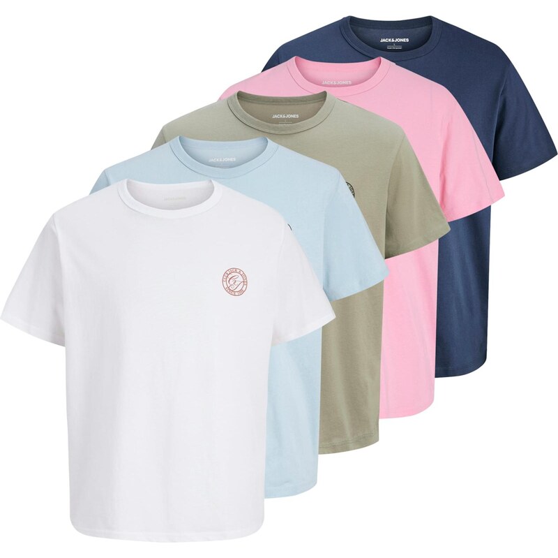 JACK & JONES Tričko JJALLIANCE svetlomodrá / olivová / ružová / biela 67007559