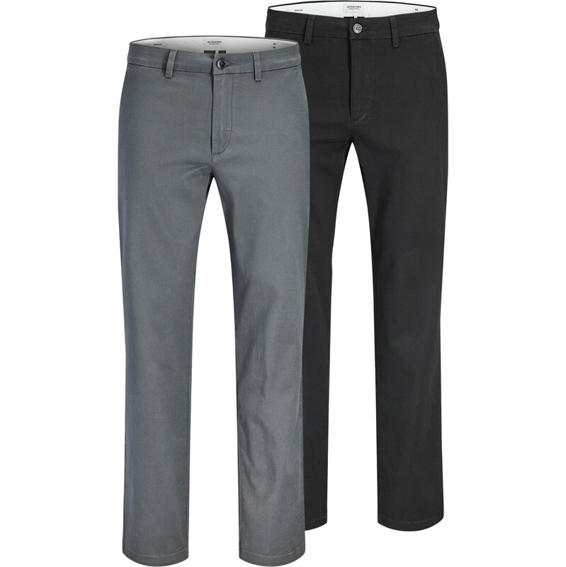 JACK & JONES Chino nohavice JPSTOLLIE DYLAN sivá / čierna 67007561