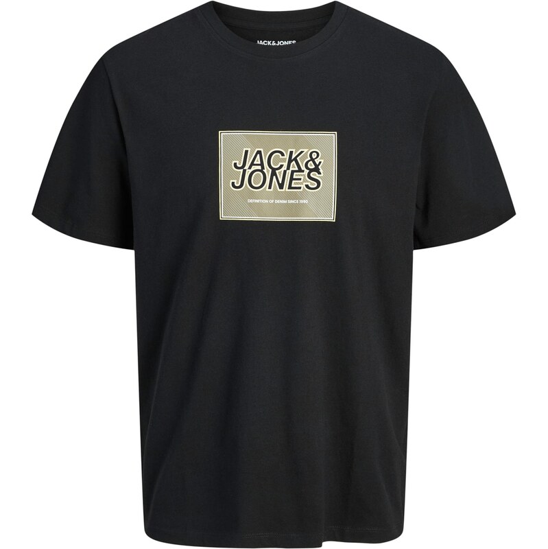 JACK & JONES Tričko JJRain piesková / čierna 67007583