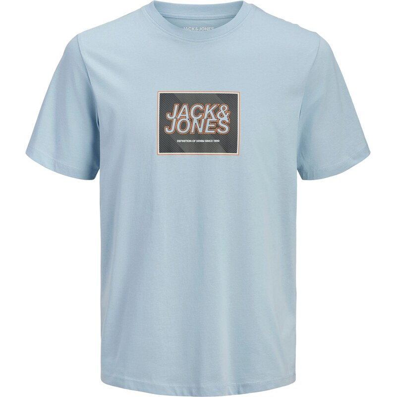 JACK & JONES Tričko modrosivá / tmavooranžová / čierna / biela 67007587