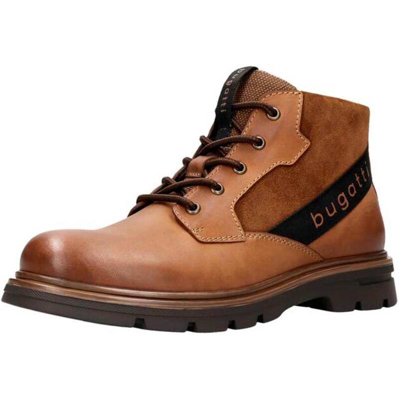 bugatti Šnurovacie čižmy koňaková / čierna 67007655