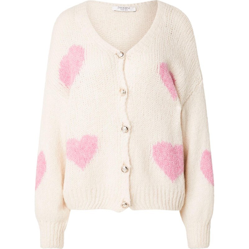 ZABAIONE Kardigán Ma44rliaa ružová / šedobiela 67007815