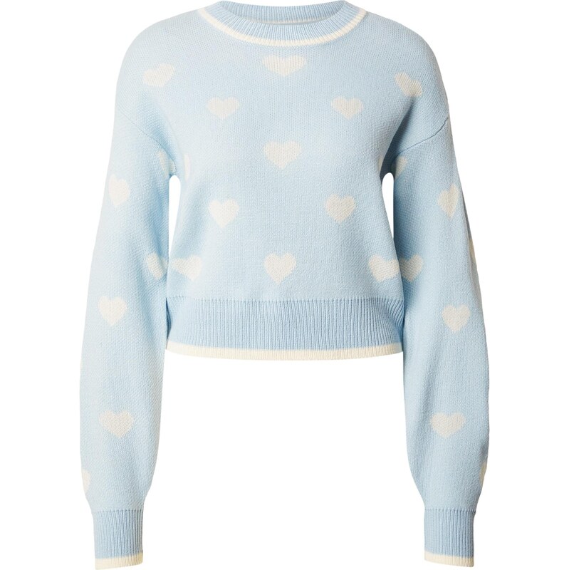 JDY Sveter JDYRomance pastelovo modrá / biela 67007846