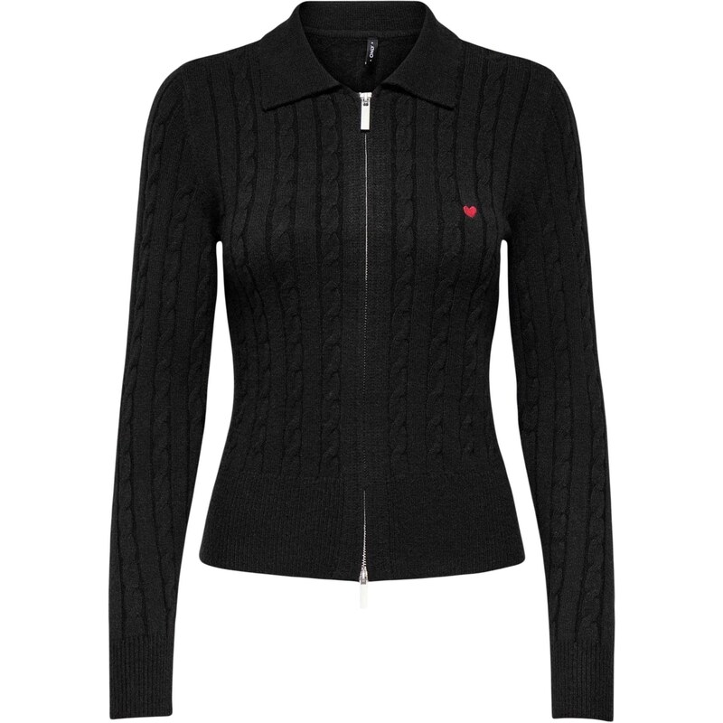 Čierny kardigan Only s dlhým rukávom 67012507