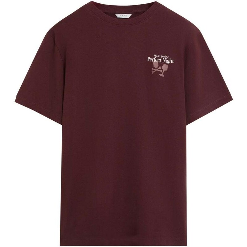 Scalpers Tričko Perfect Night burgundská / pastelovo červená / biela 67015564