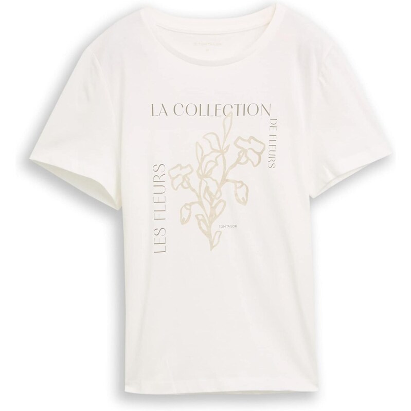 TOM TAILOR Tričko béžová / farby bahna / biela 67015591