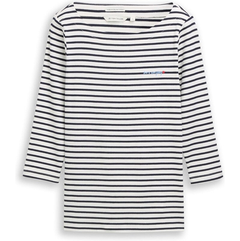 TOM TAILOR Tričko námornícka modrá / šedobiela 67015673