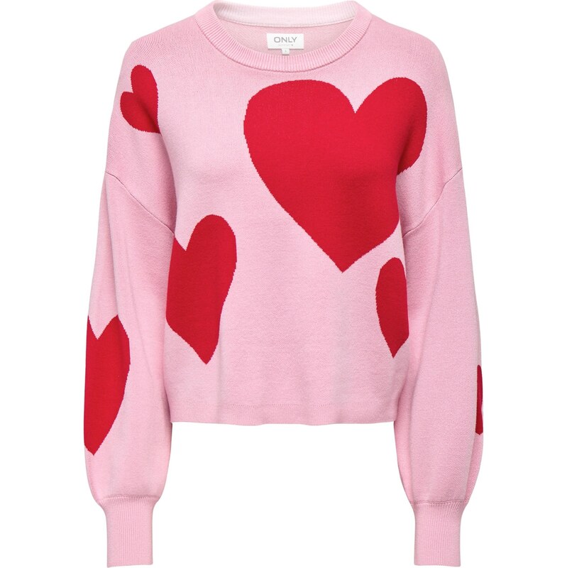 ONLY Sveter ONLMONTANA svetloružová / ohnivo červená 67015679