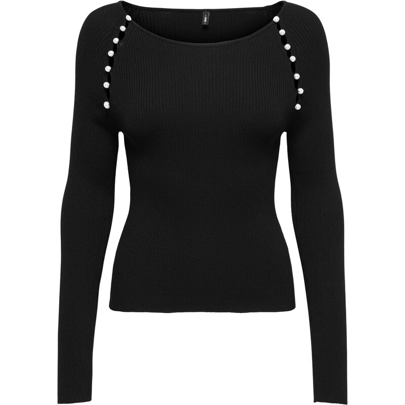 ONLY Sveter ONLMEDDI čierna / perlovo biela 67015684