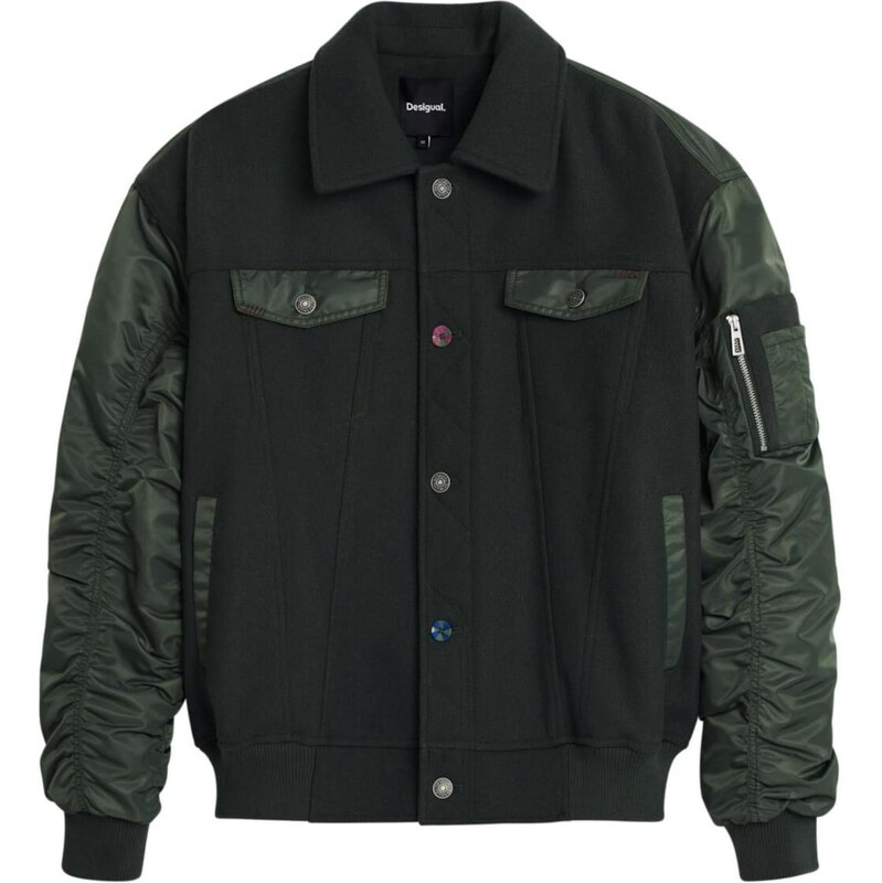 Desigual Prechodná bunda kaki / tmavozelená 67015714