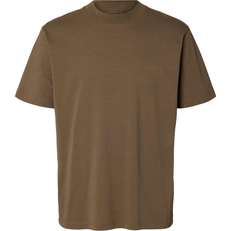 SELECTED Tričko SLHCOLMAN čokoládová 67015738