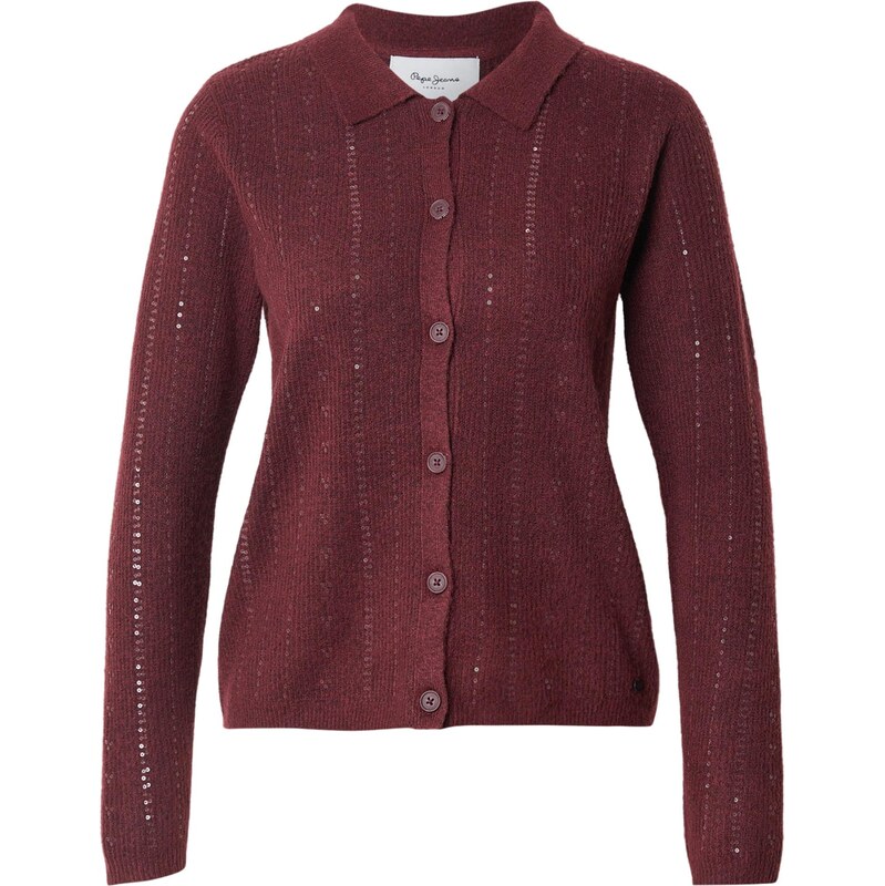 Pepe Jeans Kardigán ELAINE bordová 67015744