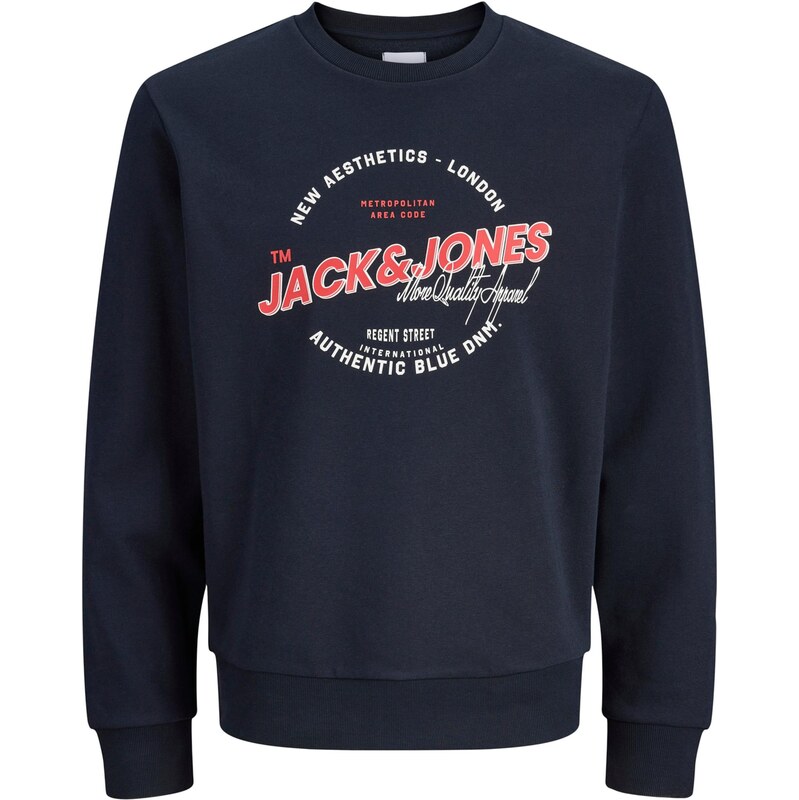 JACK & JONES Mikina tmavomodrá / červená / biela 67015750