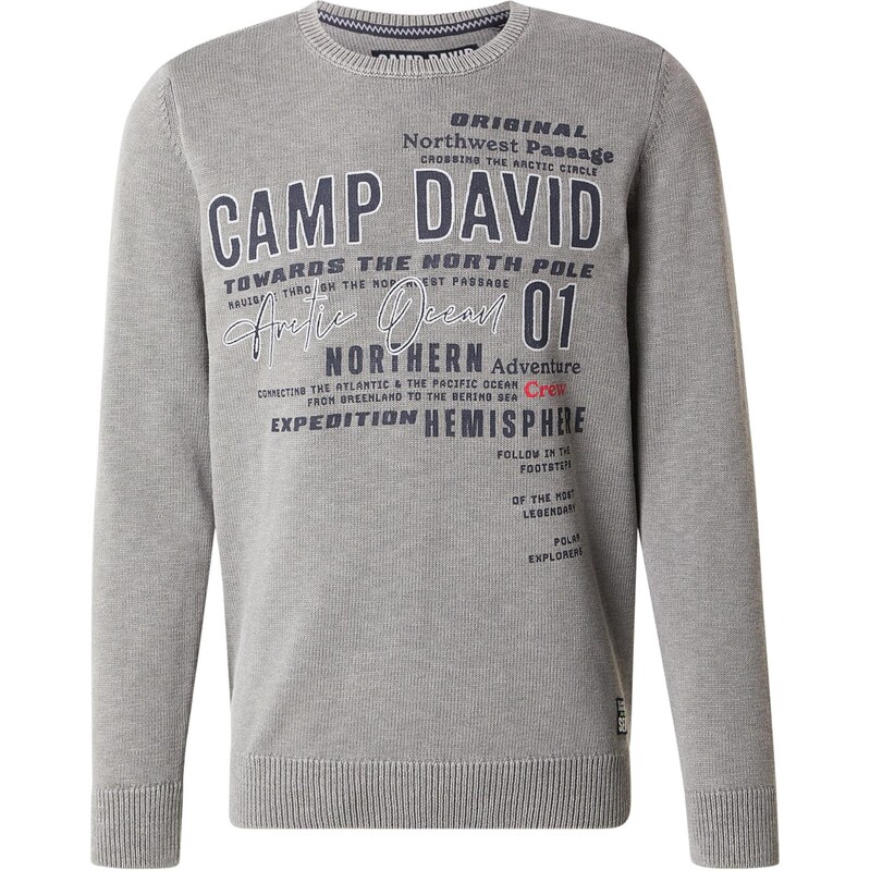 CAMP DAVID Sveter sivá / tmavosivá / biela 67015753