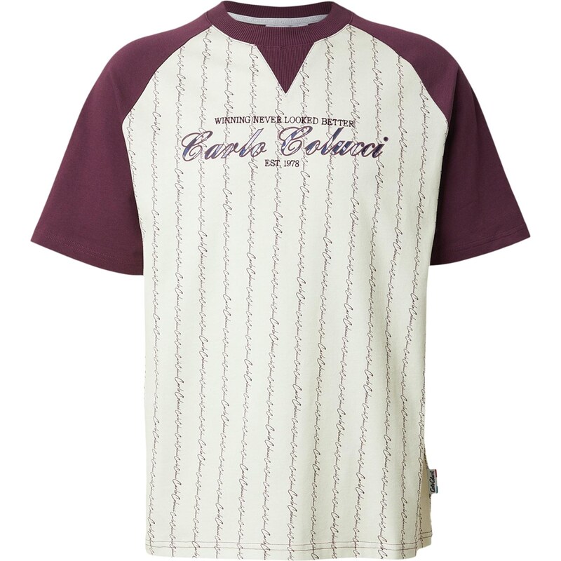 Carlo Colucci Tričko Fara béžová / burgundská 67015854