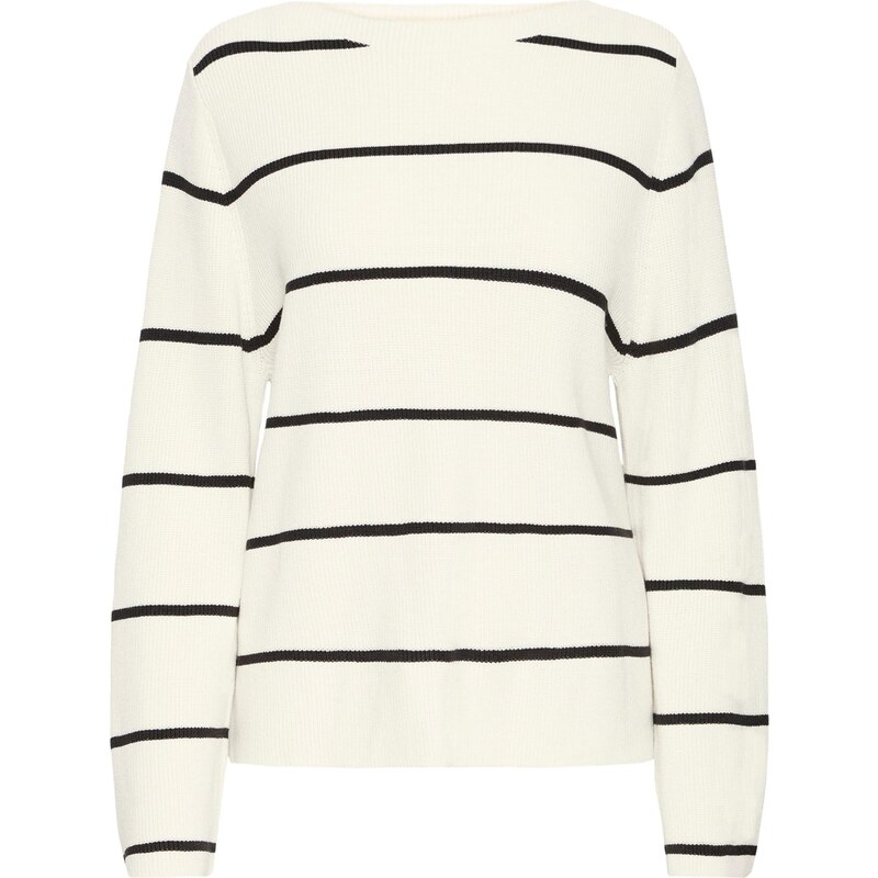 ICHI Sveter IHBOSTON slonová kosť / čierna 67015890