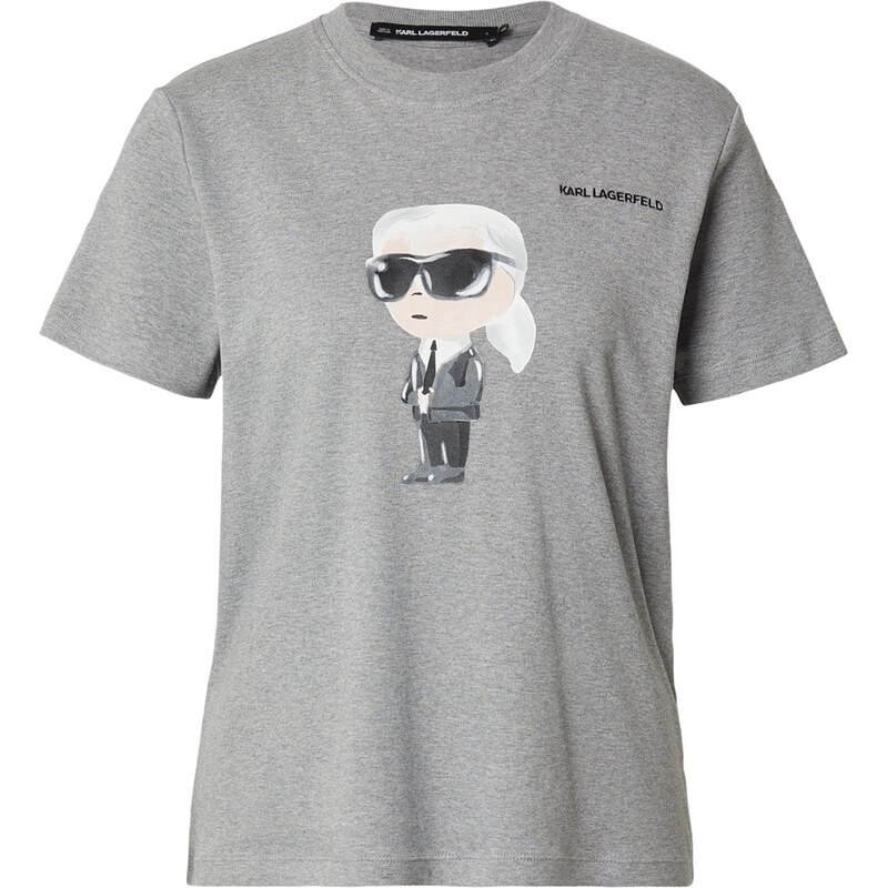 Karl Lagerfeld Tričko svetlosivá / sivá melírovaná / čierna / prírodná 67015925