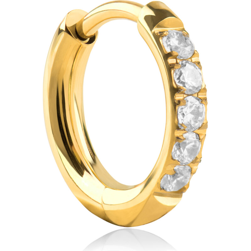 Troli Pozlátená kruhová single náušnice so zirkónmi VHLLE2008G 0,8 cm 67018438