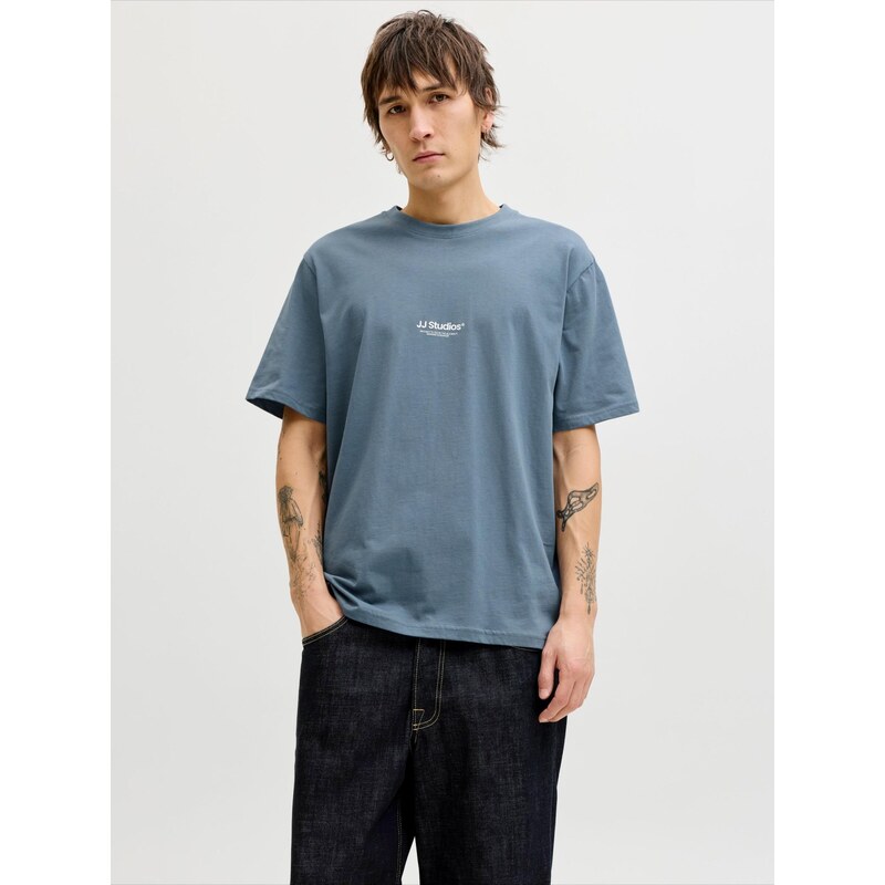 JACK & JONES Tričko JJESoho zafírová / biela 67021246
