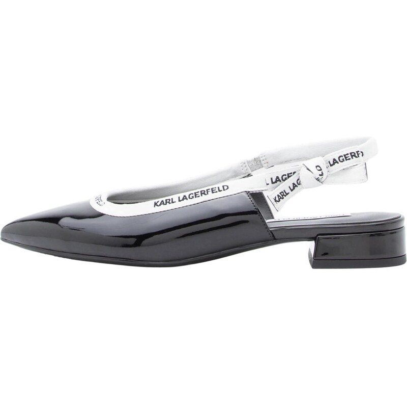 Karl Lagerfeld Baleríny s ramienkom čierna / biela 67021253