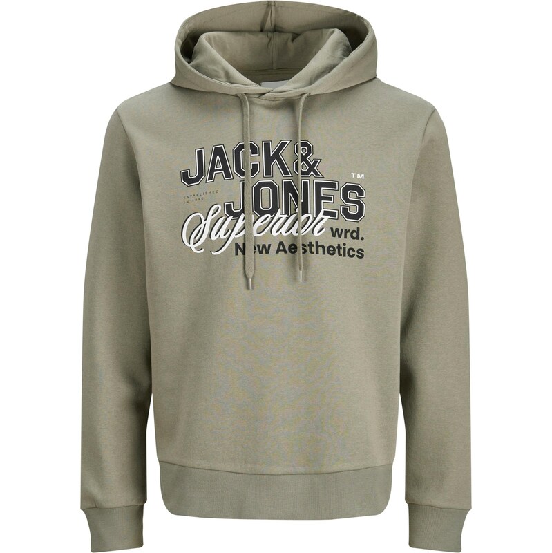 JACK & JONES Mikina sivobéžová / čierna / biela 67021260