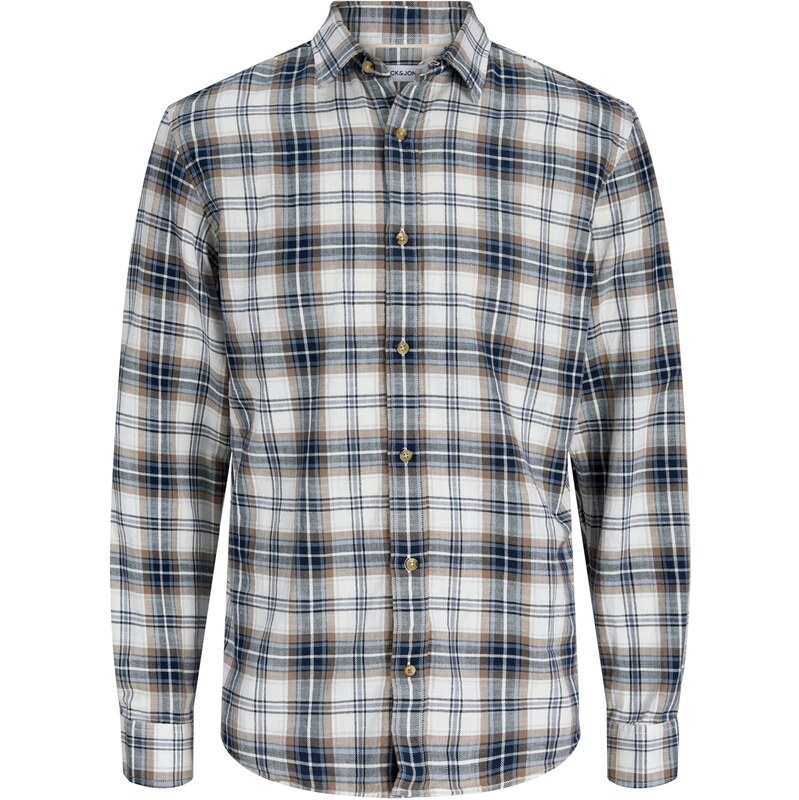 JACK & JONES Košeľa JJEDOVER svetlomodrá / tmavomodrá / hnedá / biela 67021267
