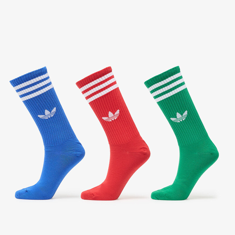 adidas Originals adidas 3S High Crew Socks 3-Pack Blue/ Better Scarlet 67024924