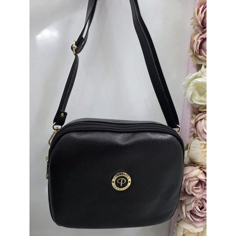 Katrins Fashion Čierna crossbody kabelka Prestige 67026616
