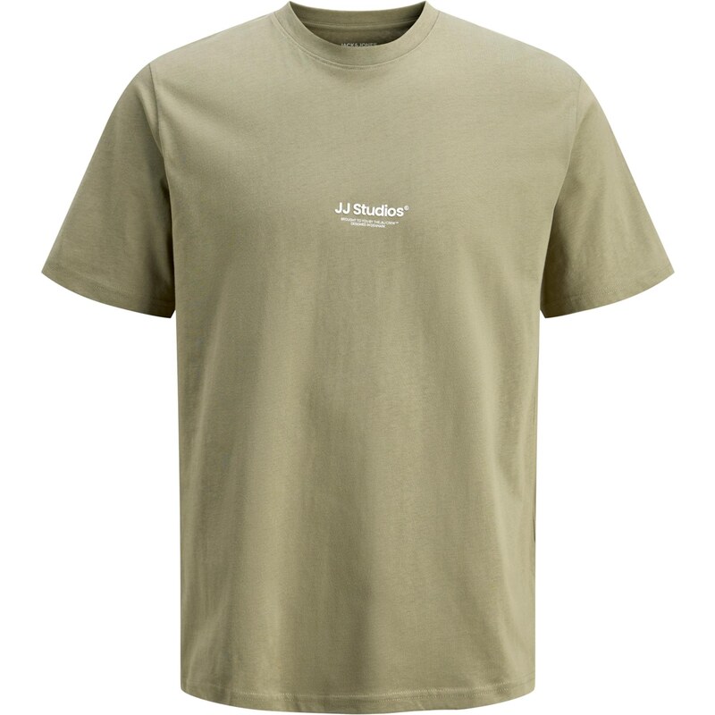 JACK & JONES Tričko JJESOHO olivová / biela 67030579
