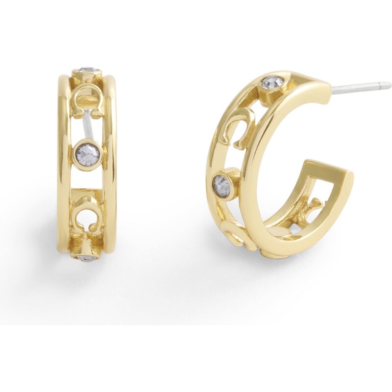 Coach Módne polkruhové náušnice pre ženy 37506215GLD710 67031397