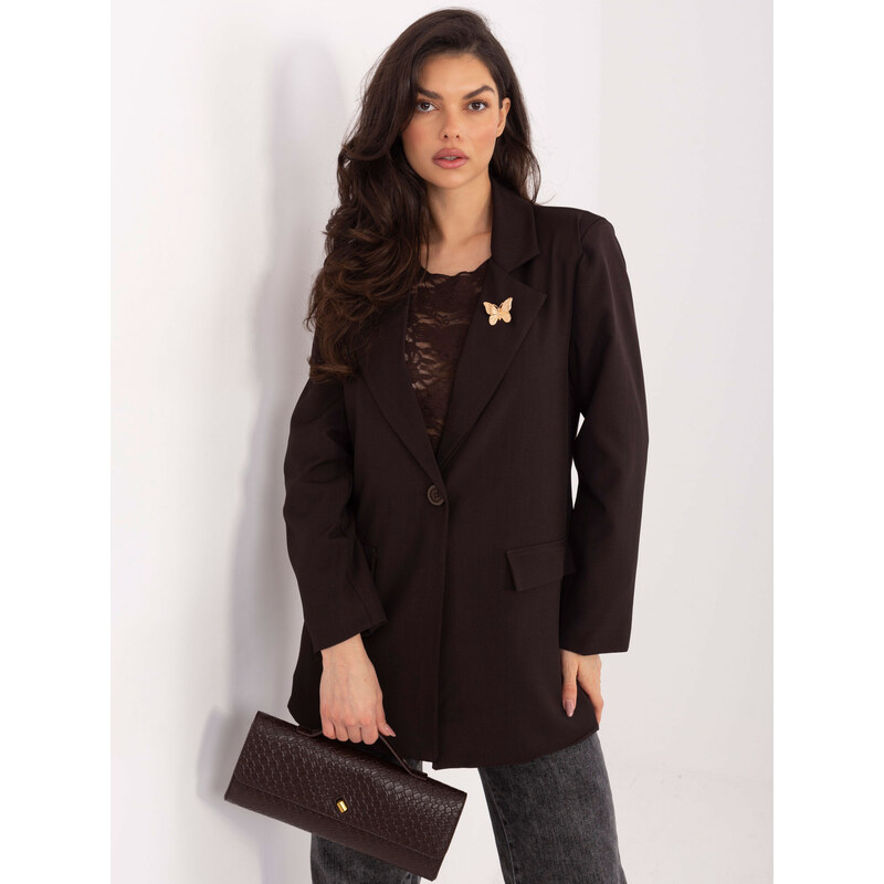 RUE PARIS Blazer-IT-MA-FL8315.85-dark brown 67033782