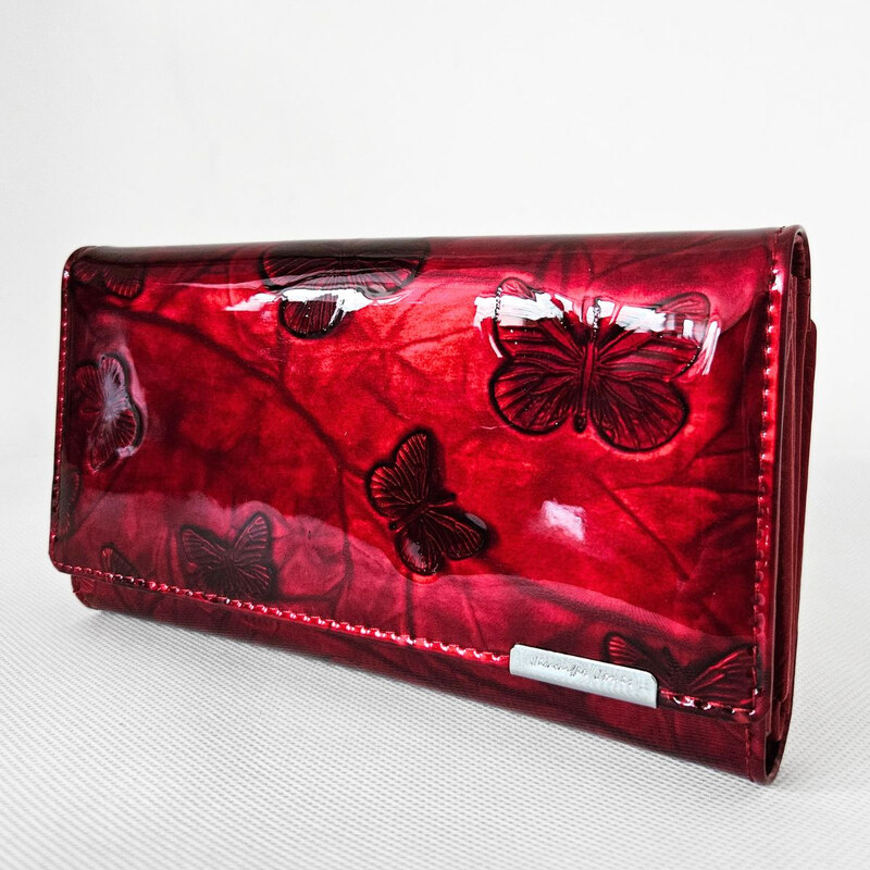 Jennifer Jones Lesklá červená dámska kožená peňaženka ELSA 67032919