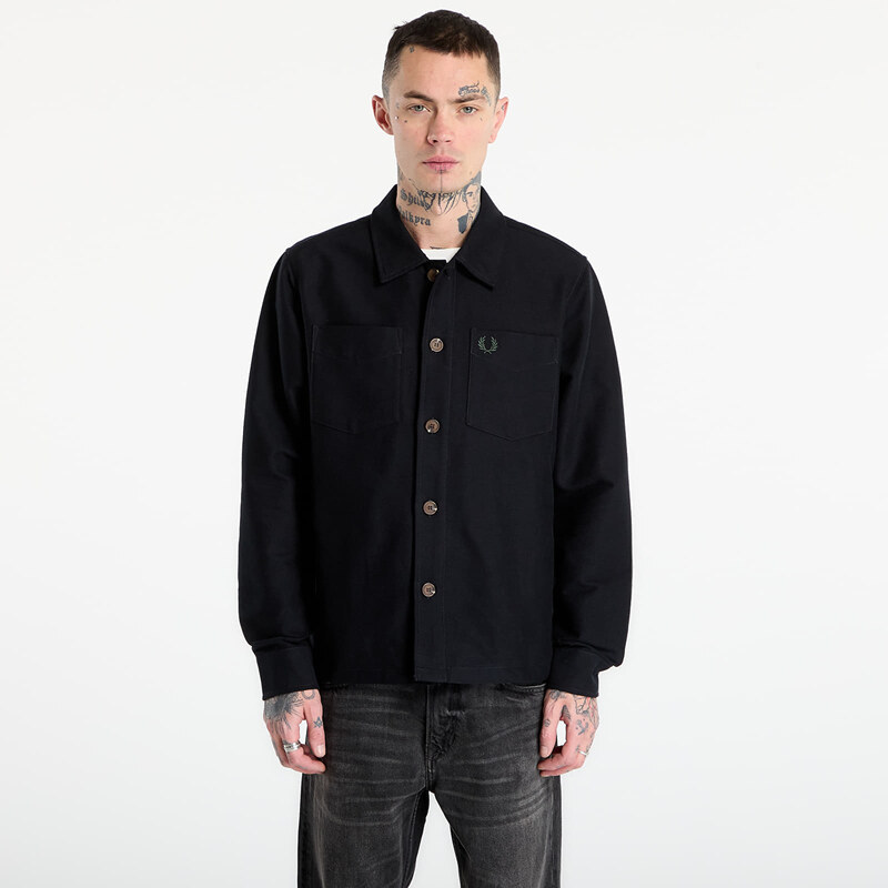 Košeľa FRED PERRY Brushed Twill Overshirt Black M 67033544