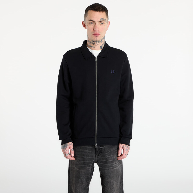 Mikina FRED PERRY Zip Through Collared Sweatshirt Black L 67033541