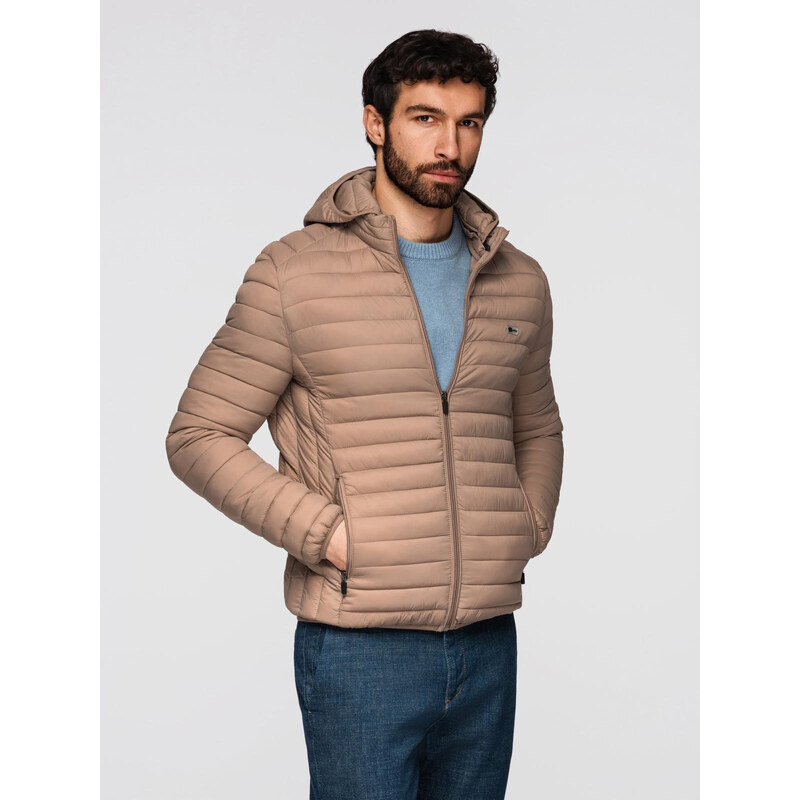 Ombre Mens satin-finish bomber jacket with contrasting ribbed cuffs - 52497333