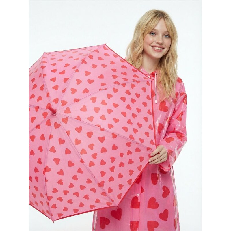 Sinsay - Dáždnik so srdiečkami - fuksiová 66932826